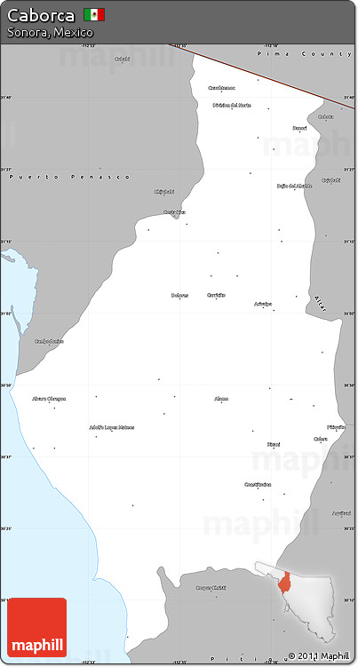Gray Simple Map of Caborca