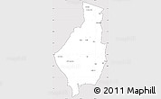Silver Style Simple Map of Caborca, cropped outside