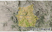 Satellite 3D Map of Cucurpe, semi-desaturated