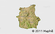 Satellite 3D Map of Cucurpe, single color outside