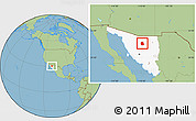 Savanna Style Location Map of Cucurpe, highlighted parent region