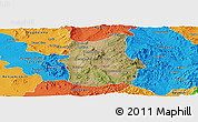 Satellite Panoramic Map of Cucurpe, political outside