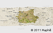 Satellite Panoramic Map of Cucurpe, shaded relief outside