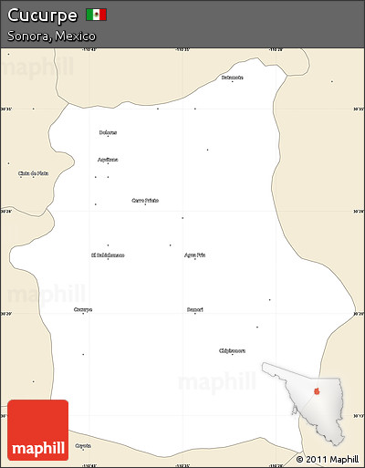 Classic Style Simple Map of Cucurpe