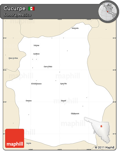 Classic Style Simple Map of Cucurpe