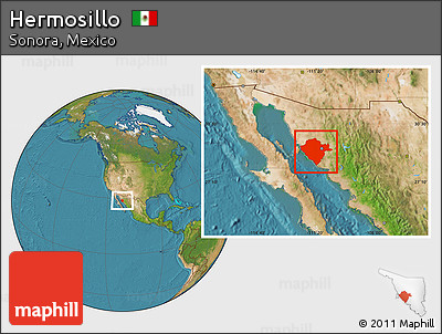 Satellite Location Map of Hermosillo