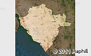 Satellite Map of Hermosillo, darken