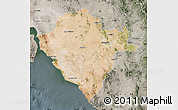 Satellite Map of Hermosillo, semi-desaturated