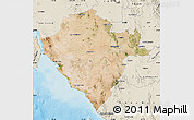 Satellite Map of Hermosillo, shaded relief outside