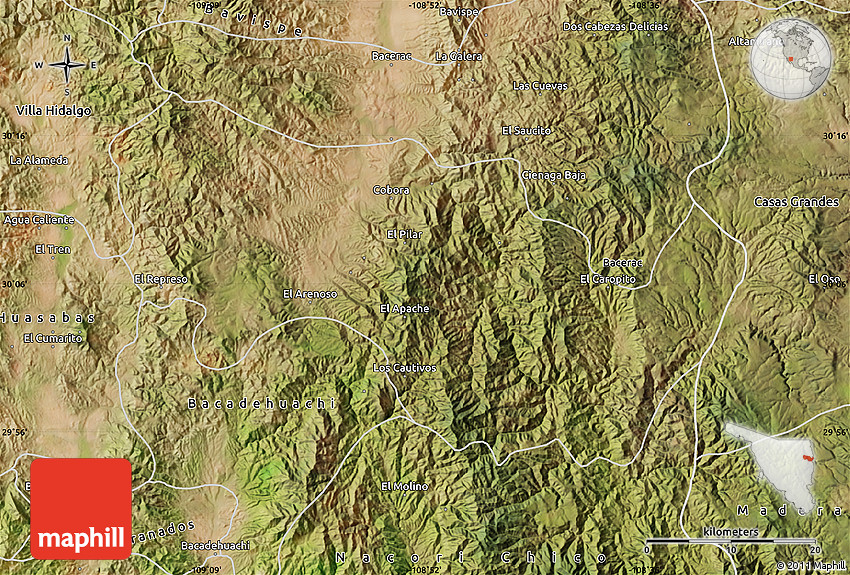 Satellite Map of Huachinera
