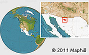 Satellite Location Map of Imuris, highlighted country