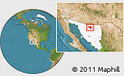 Satellite Location Map of Imuris, highlighted parent region