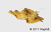 Physical Panoramic Map of Imuris, single color outside