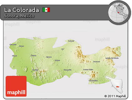 Physical 3D Map of La Colorada, cropped outside