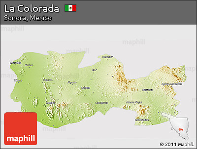 Physical 3D Map of La Colorada, cropped outside