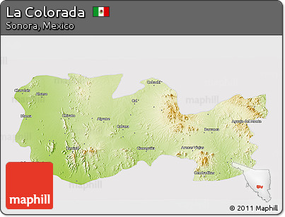 Physical 3D Map of La Colorada, cropped outside