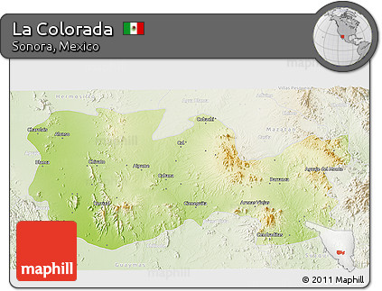 Physical 3D Map of La Colorada, lighten