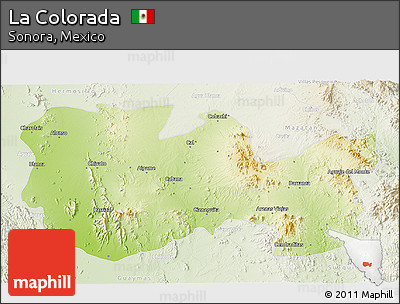 Physical 3D Map of La Colorada, lighten