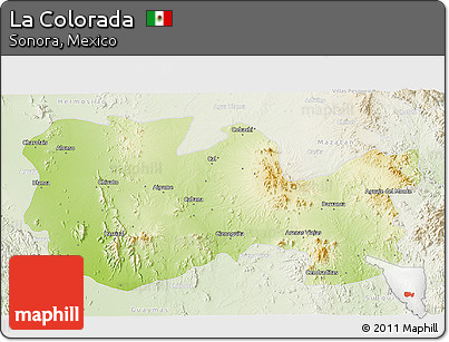 Physical 3D Map of La Colorada, lighten