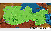 Political 3D Map of La Colorada, darken