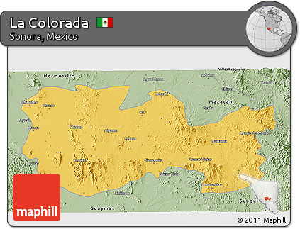 Savanna Style 3D Map of La Colorada
