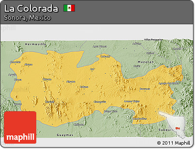 Savanna Style 3D Map of La Colorada