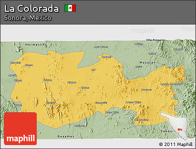 Savanna Style 3D Map of La Colorada