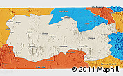 Shaded Relief 3D Map of La Colorada, political outside