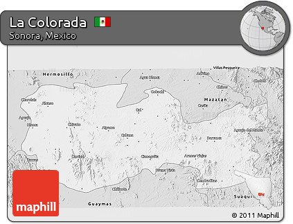 Silver Style 3D Map of La Colorada