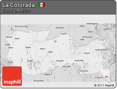 Silver Style 3D Map of La Colorada