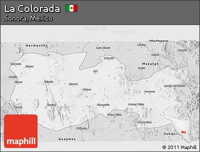 Silver Style 3D Map of La Colorada