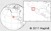 Blank Location Map of La Colorada, within the entire country