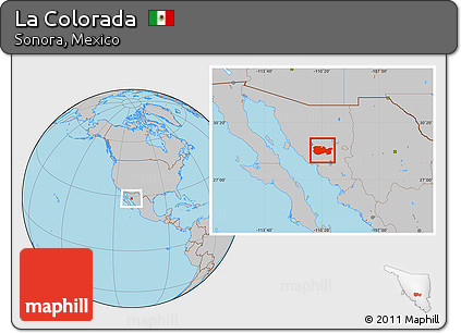 Gray Location Map of La Colorada