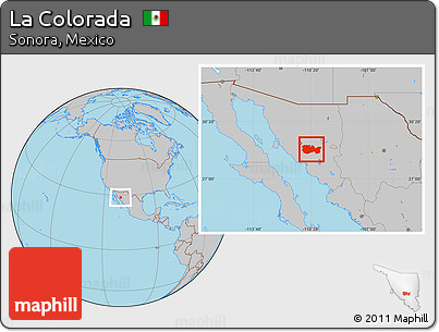 Gray Location Map of La Colorada