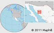 Gray Location Map of La Colorada, highlighted country