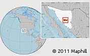 Gray Location Map of La Colorada, highlighted parent region, hill shading