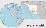 Gray Location Map of La Colorada, highlighted parent region