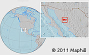 Gray Location Map of La Colorada, hill shading