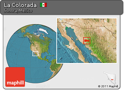 Satellite Location Map of La Colorada