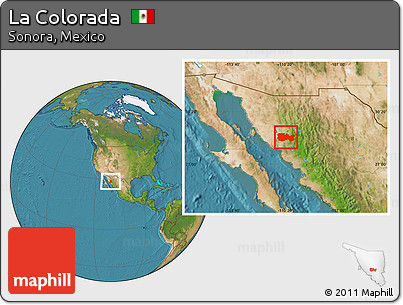 Satellite Location Map of La Colorada