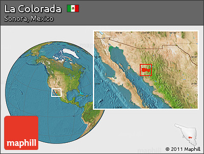Satellite Location Map of La Colorada