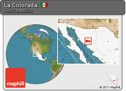Satellite Location Map of La Colorada, highlighted country
