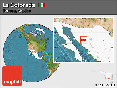 Satellite Location Map of La Colorada, highlighted country