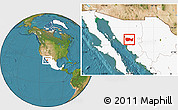 Satellite Location Map of La Colorada, highlighted country