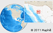 Shaded Relief Location Map of La Colorada, highlighted country