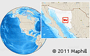 Shaded Relief Location Map of La Colorada, highlighted parent region