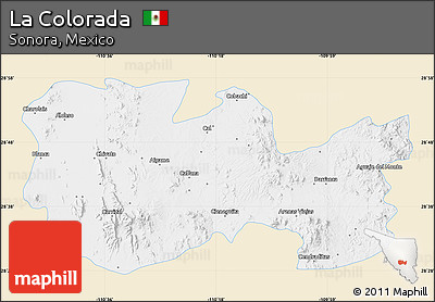 Classic Style Map of La Colorada, single color outside