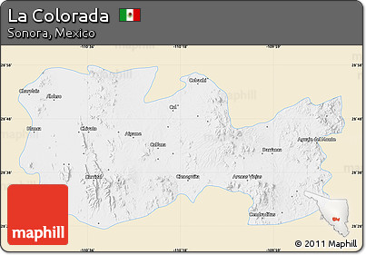 Classic Style Map of La Colorada, single color outside