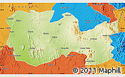 Physical Map of La Colorada, political outside