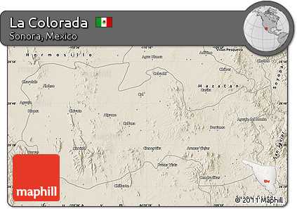Shaded Relief Map of La Colorada